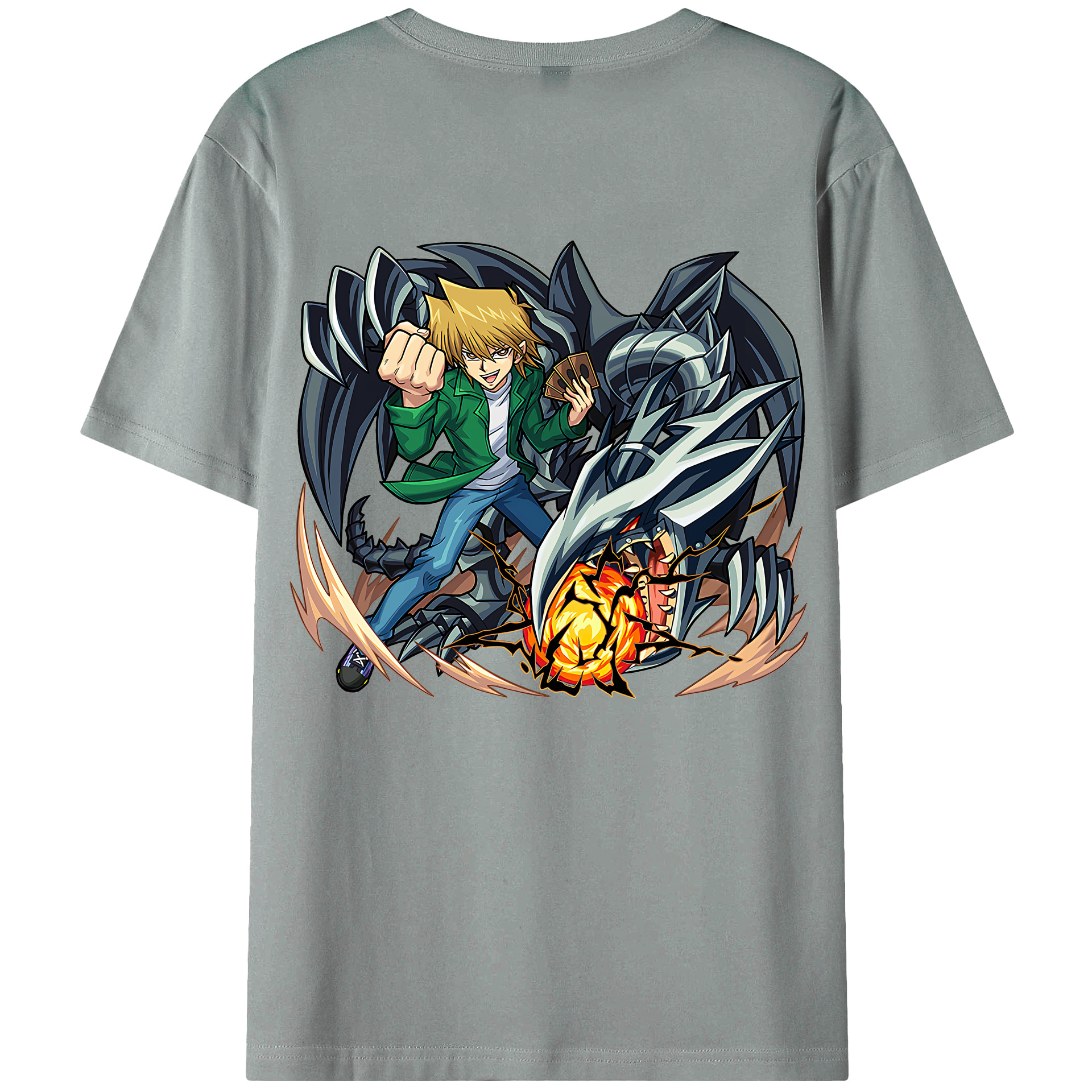 （画像用） 遊☆戯☆王 Yu-Gi-Oh! 綿100％ メンズ半袖Tシャツ（バックプリント） 通気性